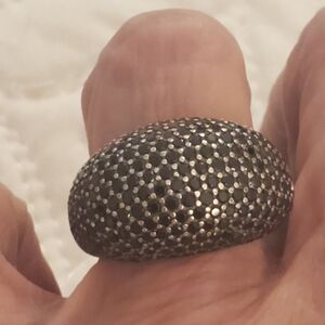 Sterling silver black spinel ring